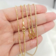 สร้อยคอเงินแท้92.5%Italyชุบ2กษัตริย์ (WG+G)ลายสี่เสากลมจิกเพชร Diamond cut 1.7 mm