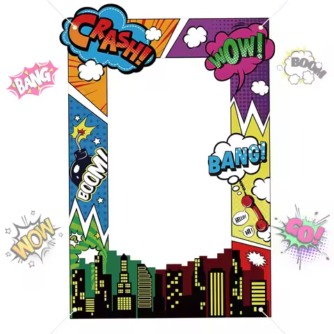 Super Hero Photo Prop Hero Birthday Party Decor Hero Photo Booth Frame Hero Them Party Banner Backdr
