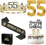55th Birthday Gifts for Men, 55th Birthday Decorations for Men, 55 Birthday King Crown & Birthday Ki