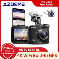 AZDOME GS63H Dash Cam Dual Lens 4K UHD Recorng Car Camera DVR Night Vision WDR Built-In GPS Wi-Fi G-