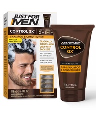 Just For Men Control GX Grey Reducing 2-in-1 Shampoo and Conditioner, Gradual Hair Color for Stronge
