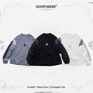 訂購！3色 拼貼、撞色 、圖像長TEE  GOOPiMADE 22A/W  VI-G05T “Silent Fern” L/S Graphic Tee   goopi  GOOPiMADE   選貨