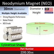 30mm Diameter Neodymium Magnet, Cylindrical Shape, Round Coin-Shaped, 30x5 30x10 30x12