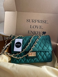 TAS WANITA SELEMPANG MY CHOICE BAG SUEDE RANTAI EMAS GRATIS BOX