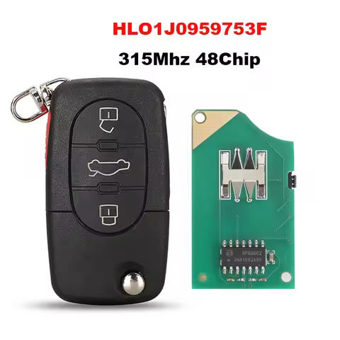 jingyuqin Remote Car Key 1J0959753F 315Mhz For VW Jetta Passat Beetle Golf 1997-2001 ID48 Chip 3+Pan