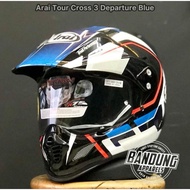 Full Face Motorcycle Helmet Arai Tour Cross 3 Detour Blue SNI Japan Helmet