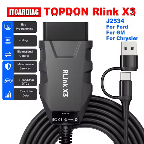 TOPDON Rlink X3 J2534 Diagnostic Tool For Ford For GM For Chrysler Used with OEM Software GDS2/Tech2
