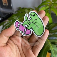 Green alien sticker aesthetic sticker/ tumblr sticker/ aesthetic sticker/ sticker/ hp laptop sticker