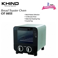 MCO delivery KHIND 8 LITRE STAINLESS STEEL OT08SS MINI BREAD TOASTER OVEN - 2 YR WR