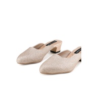 Clearance Evelyn 2024 - Women's Mule Heels 4cm Gold Shoes