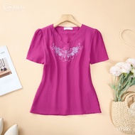 Áo kiểu thiết kế mềm mại dịu dàng chất liệu Linen thương hiệu Thiều Hoa AN5Y0336