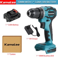 【COD】Kamolee Premium Makita Versi 18V Brushless Pengisian 10 Mm/13 Mm Portabel Obeng Bor Listrik Ala