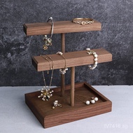 Double-layer Walnut Jewelry Display Stand Counter Bracelet Rack Mall Bracelet Simple Display Jewelry