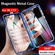 360° Double Sided Hard Case For Xiaomi Mi 11T Pro 11 T Redmi Note 10 Pro Max Note10 4G 5G 10S 10T 5G 9 9A 9T Double Side Tempered Glass Case Flip Metal Magnetic Cover Full Protection Phone Case