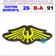 B-A91 GOLD EAGLE WING ARMY MILLITARY LOGO EMBROIDERY PATCH - CUSTOM EMBROIDERY'ST TESTIMONI