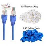 Network Cable Connector  RJ45 & Rubber Boots for Cat5e Cat6 RJ45 Lan Internet Cable Plug 8-pin *stoc