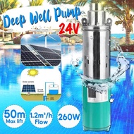ปั๊มน้ำพลังงานแสงอาทิตย์ Max Lift 50M 24V 260W 1200L /H Deep Well ปั๊ม DC สกรู Submersible ปั๊มชลประ