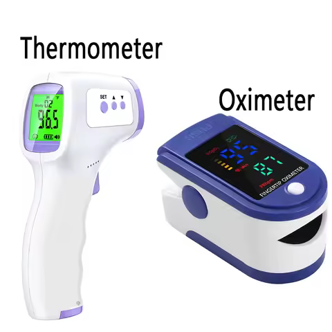 Electronic Forehead Thermometer Home Adult Children Thermometer Oximeter SpO2 Finger Pulse Oximeter