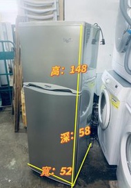 雪櫃 (雙門惠而浦 )WF195/8 100%正常 95%新 148CM高 貨到付款 Refrigerator 二手電器  #清倉大減價 #最新款 #香港二手 #二手洗衣機 傢俬 家庭用品(可轉左門鉸