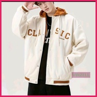 JAKET VARSITY KUPLUK HOODIE KOMBINASI BIG SIZE (S-6XL) CLASIC JACKET BASEBALL KANCING BOMBER OVERSI