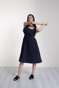 QueenCows  ชุดเดรสให้นม Ciara Pattern Dress(Navy)