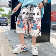 [Shorts] Boys Korean Cartoon Print Casual Beach Shorts