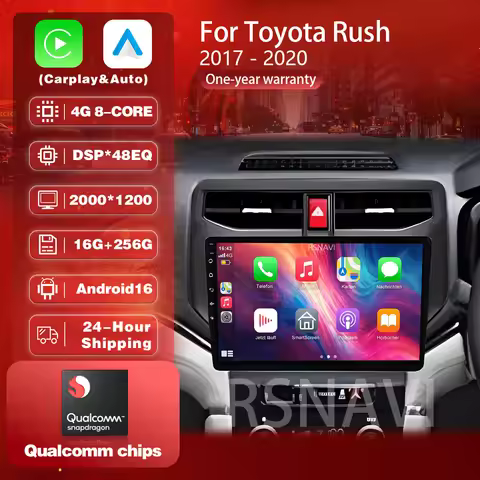 Android 16 Carplay Auto 2K Screen Car Radio For Toyota Rush 2017 - 2020 BT Multimedia Player Autorad
