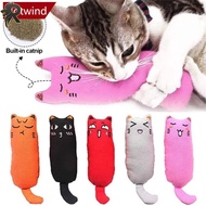 RL HOTWIND Cute Cat Face Catnip Toy Kitten Teeth Chewing Biting Plush Toys Cat Plush Thumb Pillow Pe