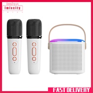 Imixcity Y1 Portable Wireless Speaker With Wireless Microphones Interactive Karaoke Machine TF Card Player For Tablet Smart Phones Computer