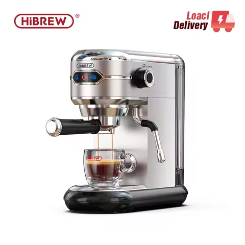 HiBREW Coffee Maker Cafetera 20 Bar Inox Semi Automatic Super Slim ESE POD& Powder Espresso Cappucci