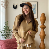 VETAKA LBVs Oversize Knitted Sweater (เสื้อเสว็ตเตอร์ไหมพรม ทรงหลวม ซิปรูดปรับได้)