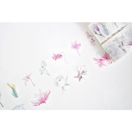 Pastel Pink Flowers Washi Tape, Wide Masking Tape