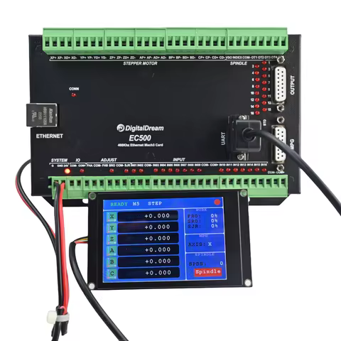 The Newest 4/6Axis Mach 3 CNC Controller EC500 Ethernet Breakout Board With HMI Display CNC For CNC 