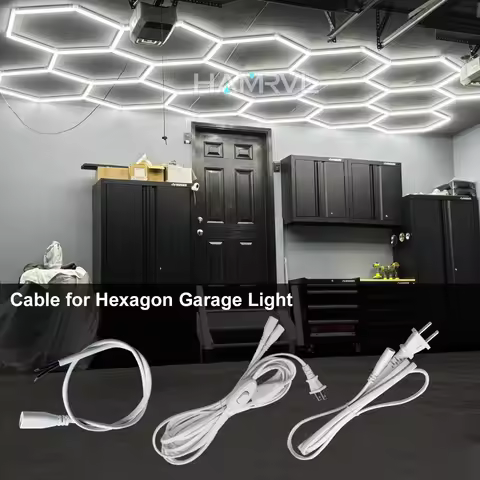 Hamrvl Hexagon led lighting 2-Pin 1.5m/2m cable plug connector for Garage Lamp Honeycomb LED Tube Ce