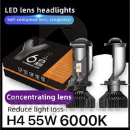 Y6D-R Y9D-R LED H4 H7 H11 9005 Car LED Mini Projector H4 LED Headlight Projector 55W 6000K [1 pair] 