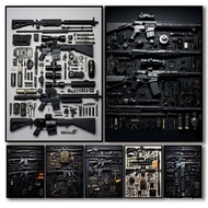 Canvas Painting Decorative Paintings Modern Weapon M4A1 Wall Decoration Poster Automatic Rifle Gun P