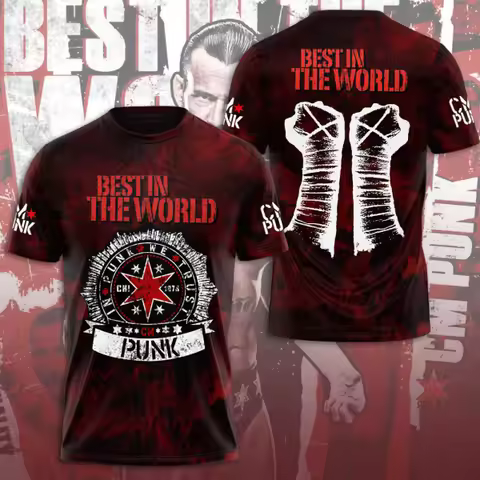 2025 Men's CM PUNK Fan T-Shirts 3D Print Men Women O-Neck Tee Summer Short Sleeve Top Oversized Gym 