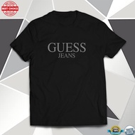 (100% cotton) GU**ESS grey text print men's trendy short-sleeved T-shirt pure cotton
