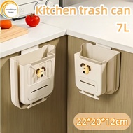 Kitchen waste bin wall mounted folding waste bin hanging waste bin without drilling 7 liter small wa