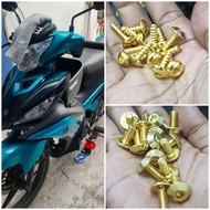 Full Skru Gold LC135 Kepala Elenki (code:M5#36&M6#12) dan lain² motor, Skru trip halus & kasar