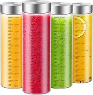 CWHHRN 18 Oz Glass Bottles, 4 Pack Glass Juice Bottles with Lids, BPA Free, Borosilicate Glass, Leak