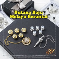 Butang Baju Melayu Berantai Exclusive Keris Bulan Bintang Viral Rantai 1 Set Muslim Fashion Mewah Bo