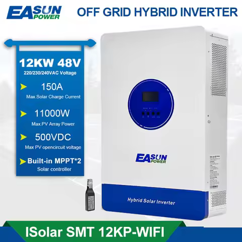 EASUN Soalr Inverter 12KW 11000W MPPT 150A 120A 500VDC PV Input 220VAC 48VDC 11000W Pure Sine Wave h