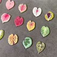 Tropical Green Plant Begonia Leaf Decoration Refrigerator Magnet Colorful Leaf Taro Magnetic Sticker