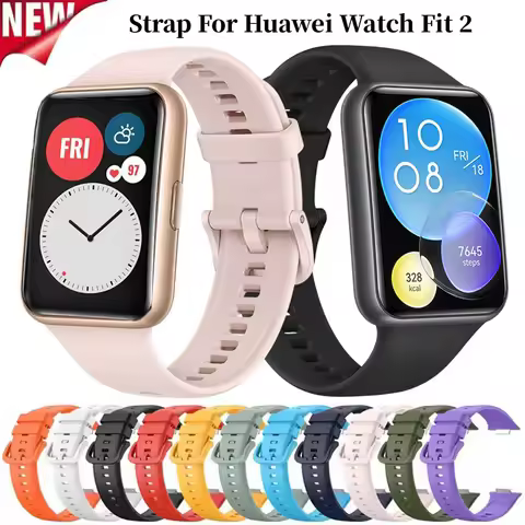 Silicone Band For Huawei Watch Fit 2 Strap Smartwatch Wristband Metal Buckle Sport Replacement Brace