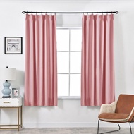 Modern Solid Color Curtain Blackout Shading Living Room Curtain with Hooks [100*130cm/100*250cm] 现代纯