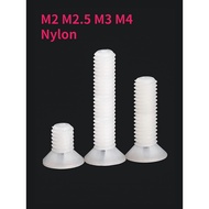 M2 M2.5 M3 M4 White Phillips Nylon Countersunk Head Screws Flat Head Screw Insulated Plastic Screw