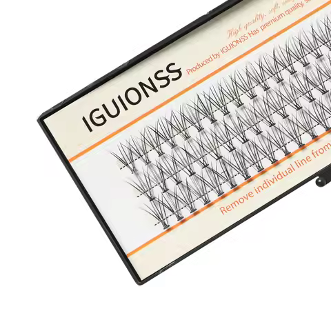 IGUIONSS 10D Lashes Cluster Eyelash Extension Natural Long Black 3D Volume Effect Faux Bunche Indivi