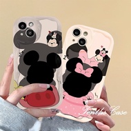 Compatible for Huawei Nova 7 8 9 10 11 5T 7i P30 P40 P50 P60 Pro Mate 50 40 30 Pro 5G Cartoon Mickey Couple Shockproof 3D Wave Edge Phone Case Soft Cover