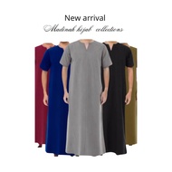 Jubah Lelaki Dewasa | v neck lenggan panjang | como crepe new collection - jubah Muhammad